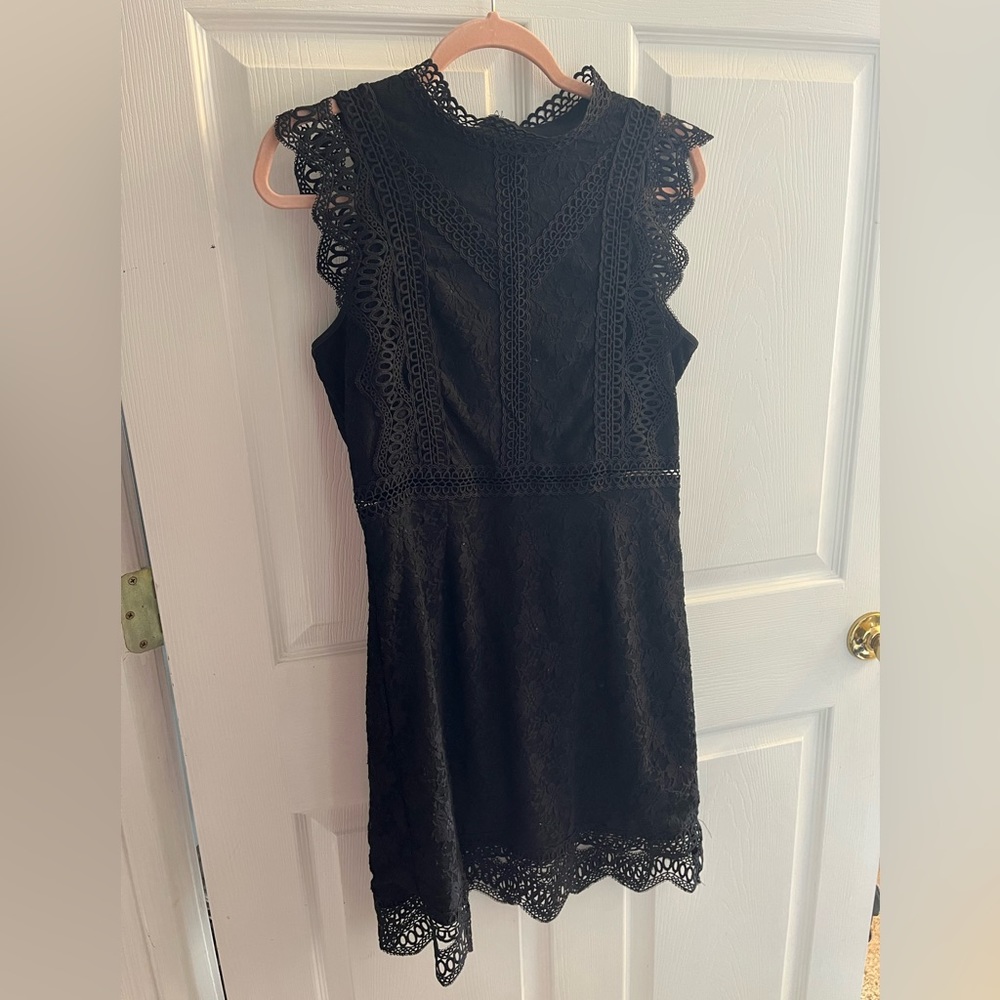 Black lace cocktail dress